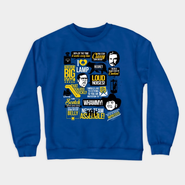 Anchorman Quotes | Blue Crewneck Sweatshirt by TomTrager